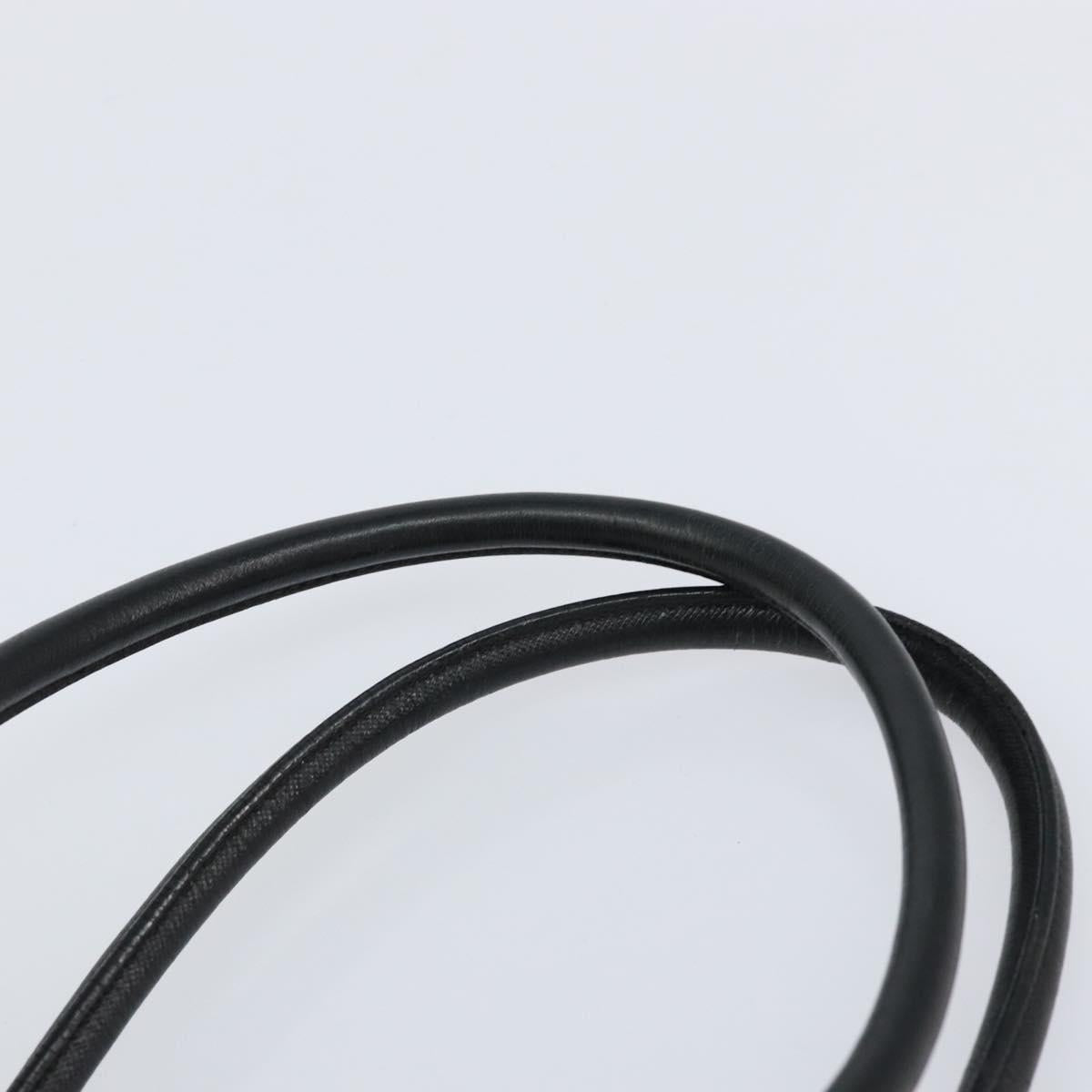 PRADA Hand Bag Safiano leather Black Gold Auth bs31372