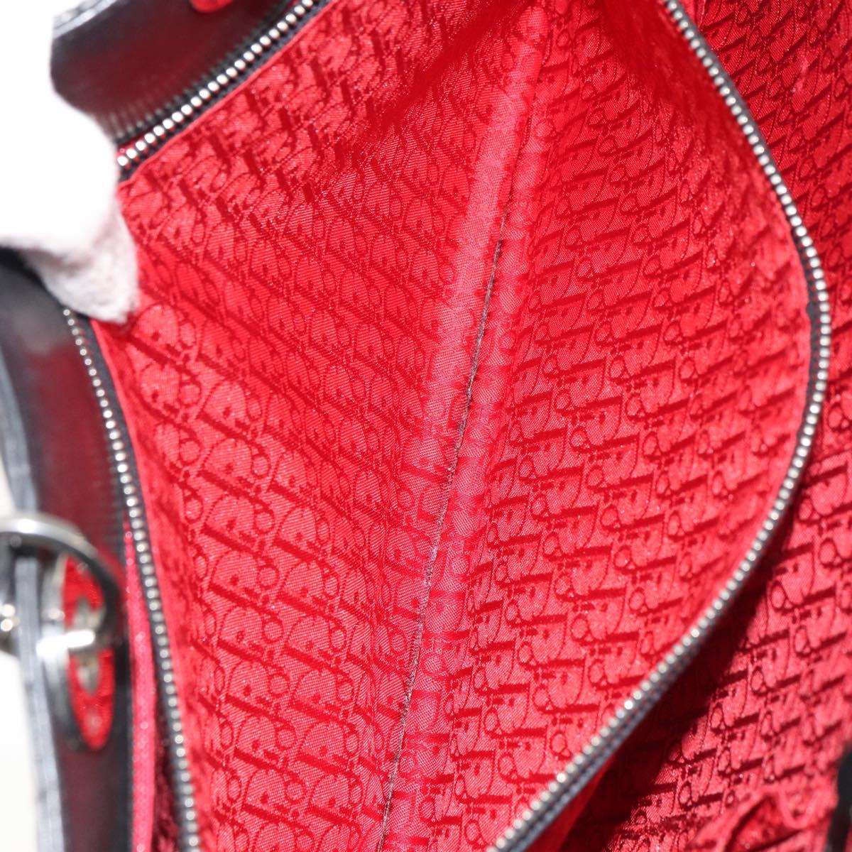 Christian Dior Canage Tote Bag Lamb Skin Black Silver Auth bs31373