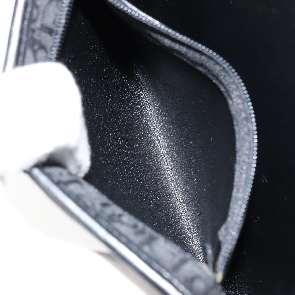 Christian Dior Trotter Canvas Chain Shoulder Bag Black Gold Auth bs31374