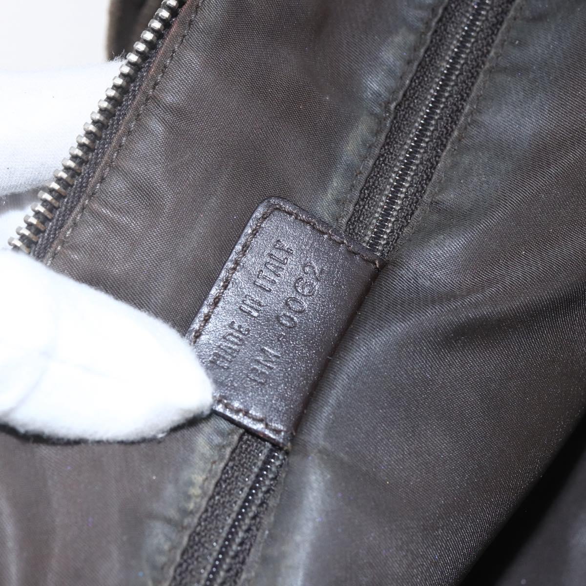 Christian Dior Trotter Canvas Street Chic Shoulder Bag Brown Silver Auth bs31376