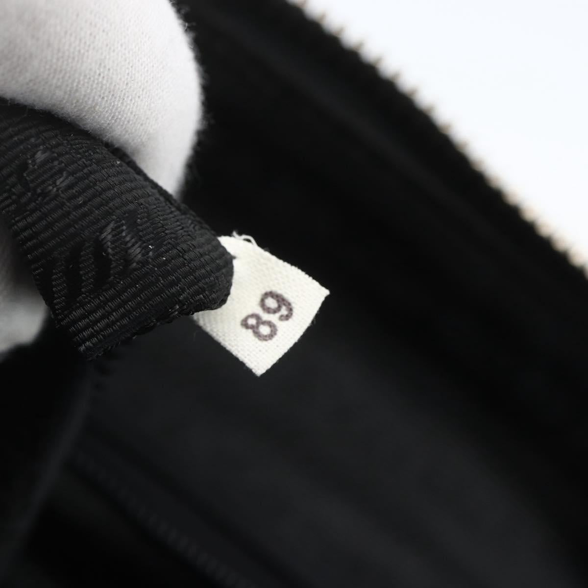 PRADA Hand Bag Enamel Black Silver Auth bs31379