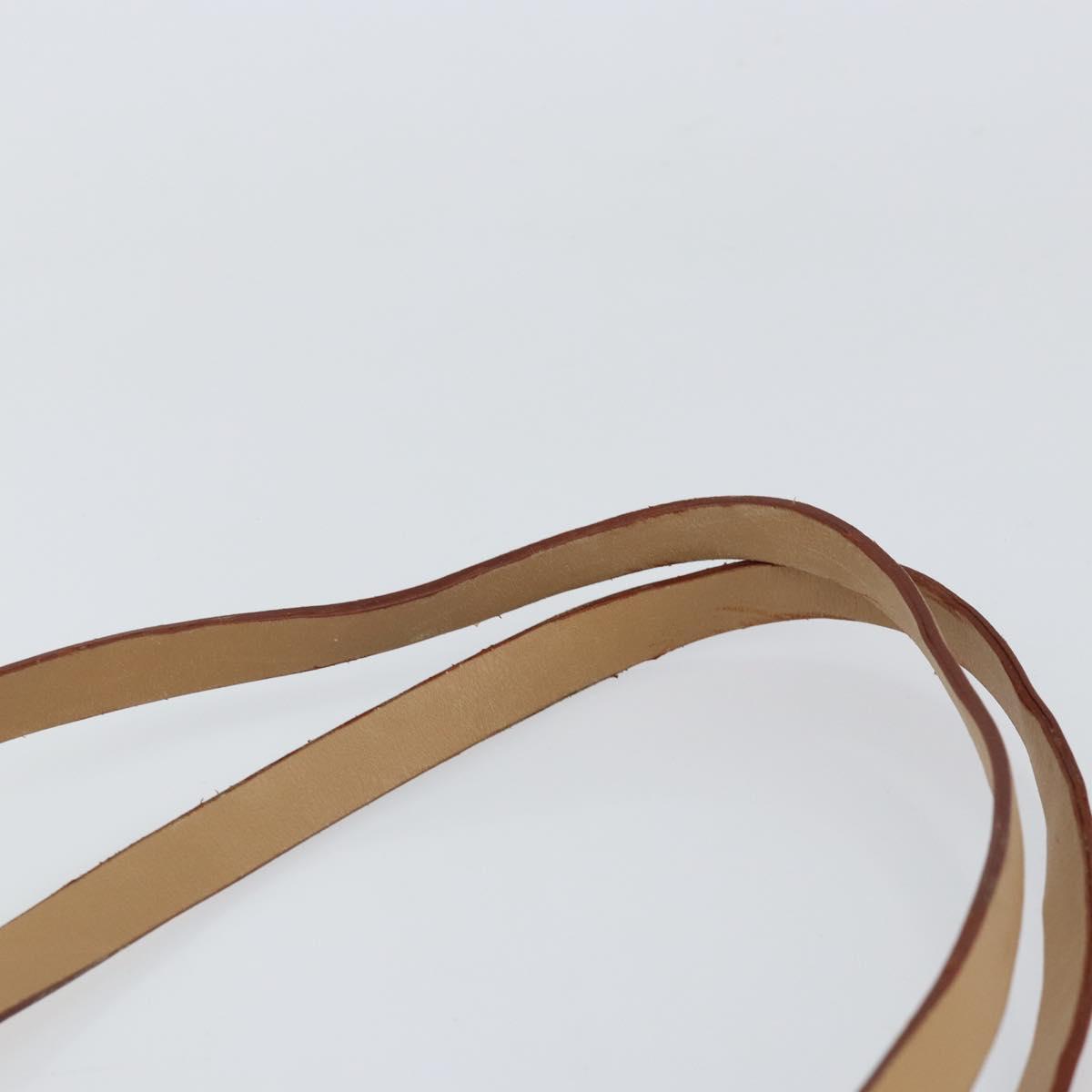 PRADA Tote Bag Leather Beige Silver Auth bs31380