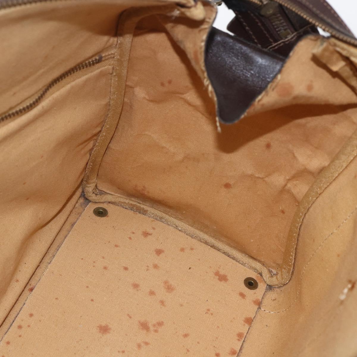 CELINE C Sulky Hand Bag Canvas Brown Gold Auth bs31381