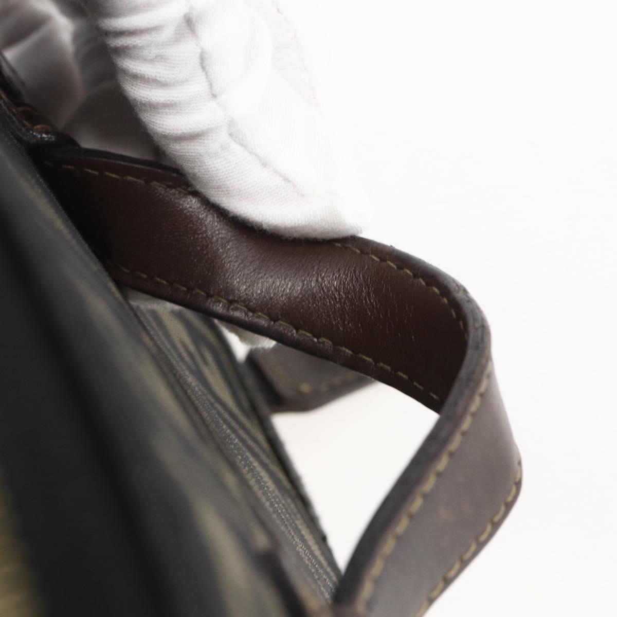 FENDI Zucca Canvas Vanity Hand Bag Black Brown Auth bs31383