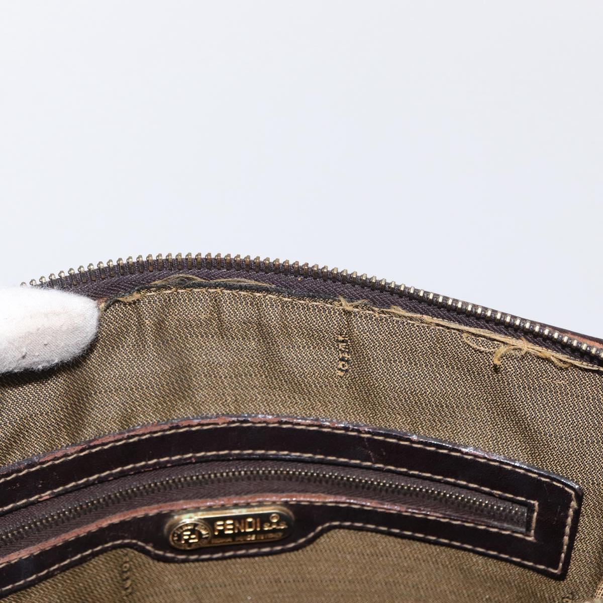 FENDI Zucca Canvas Hand Bag 2way Black Brown Auth bs31384