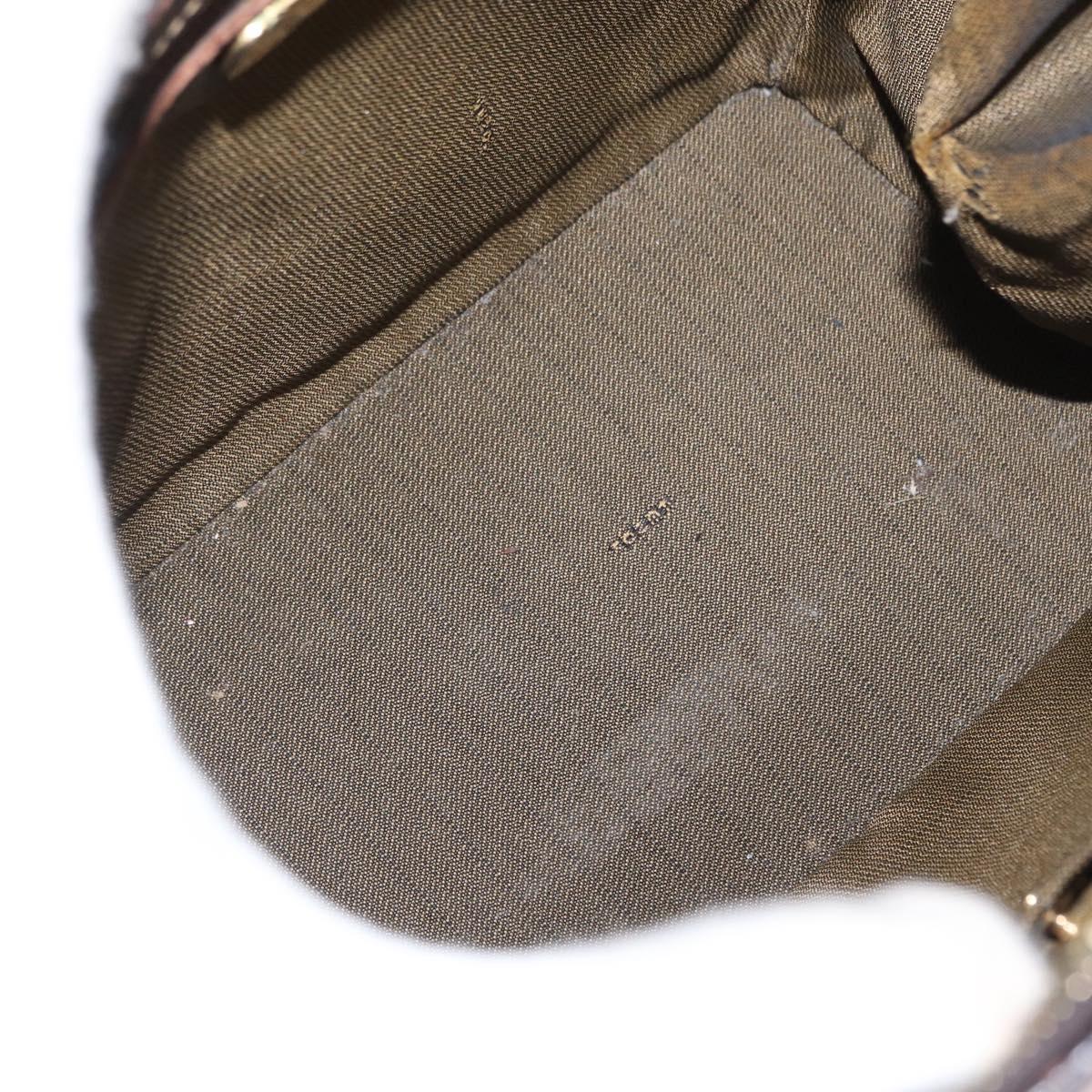 FENDI Zucca Canvas Hand Bag 2way Black Brown Auth bs31384