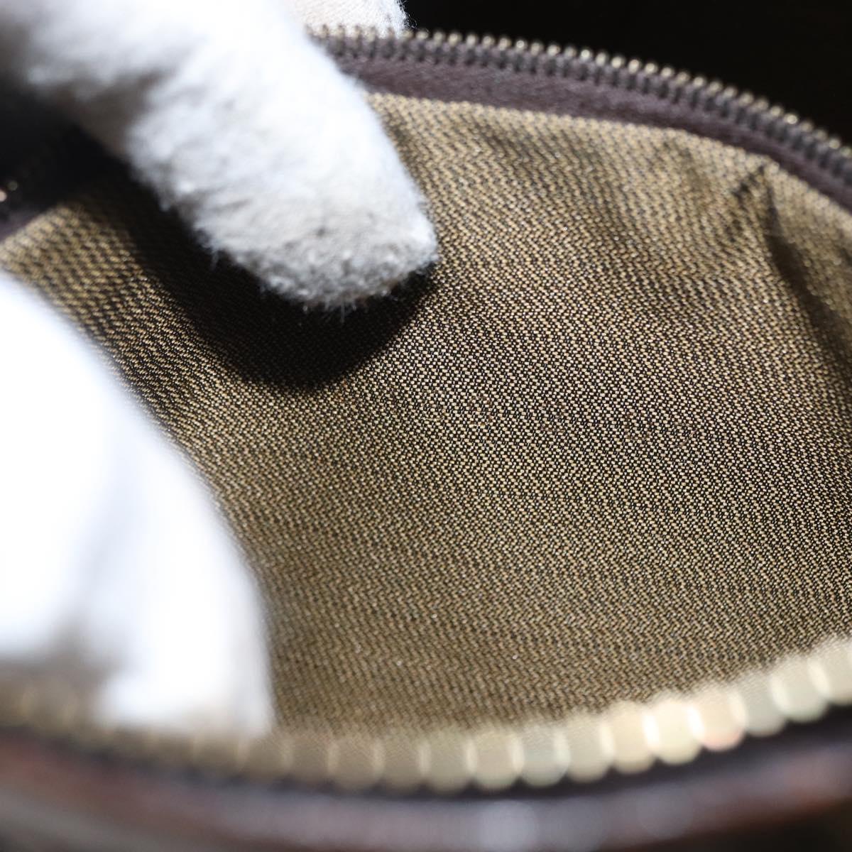 FENDI Zucca Canvas Hand Bag 2way Black Brown Auth bs31384