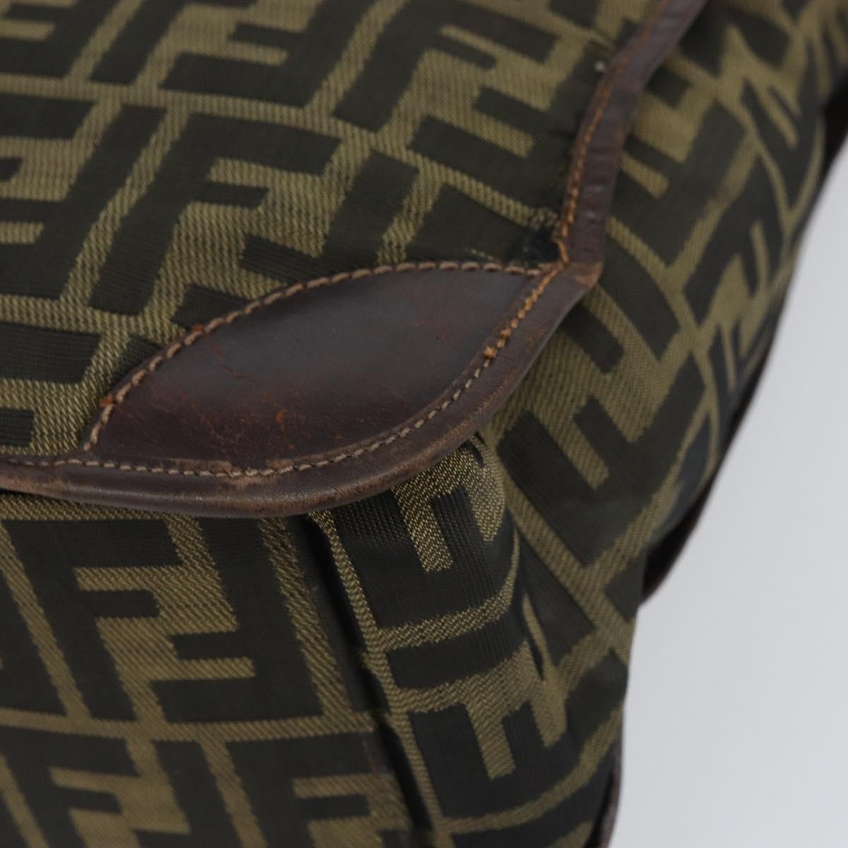 FENDI Zucca Canvas Tote Bag Black Brown Auth bs31385