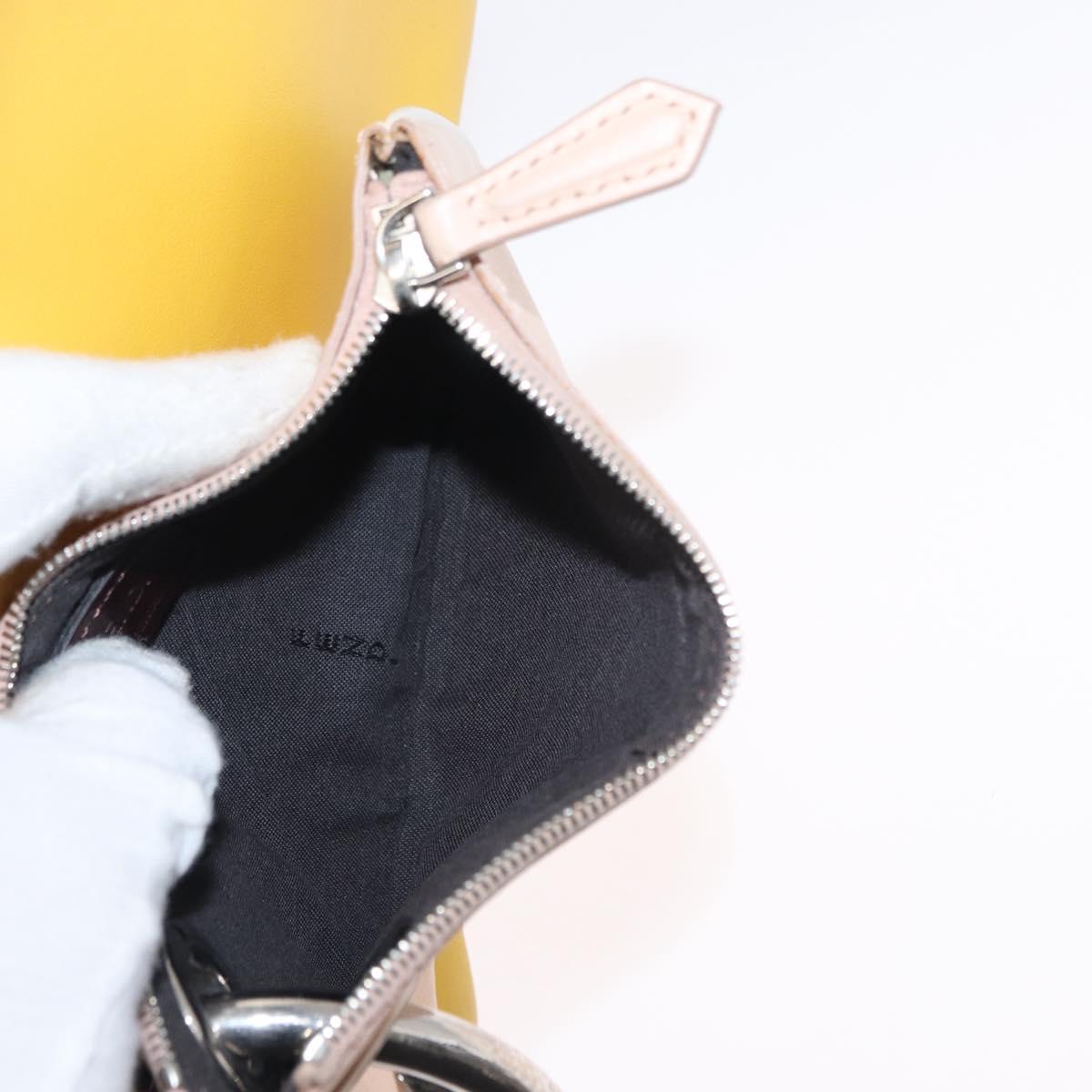 FENDI Triplet Clutch Bag Leather Multicolor Silver Auth bs31387