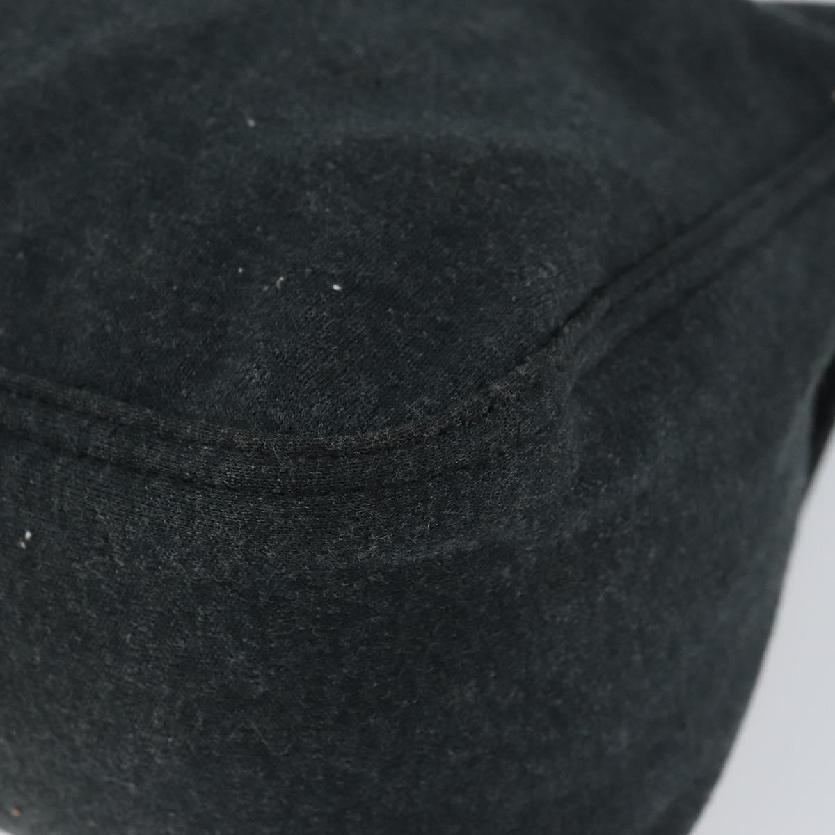 FENDI Mamma Baguette Shoulder Bag Cotton Gray Auth bs31388