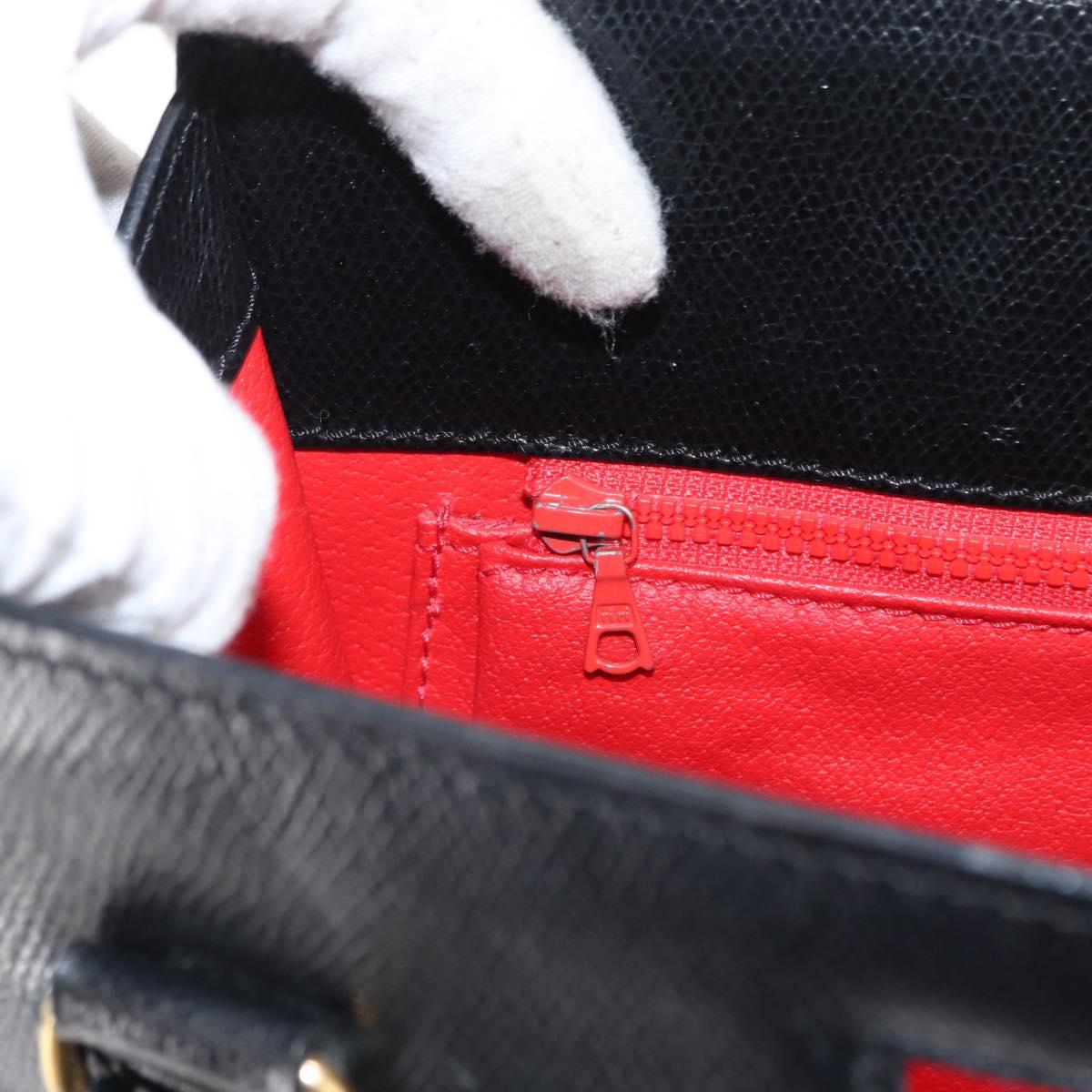 CELINE Tote Bag Leather Black Gold Auth bs31390