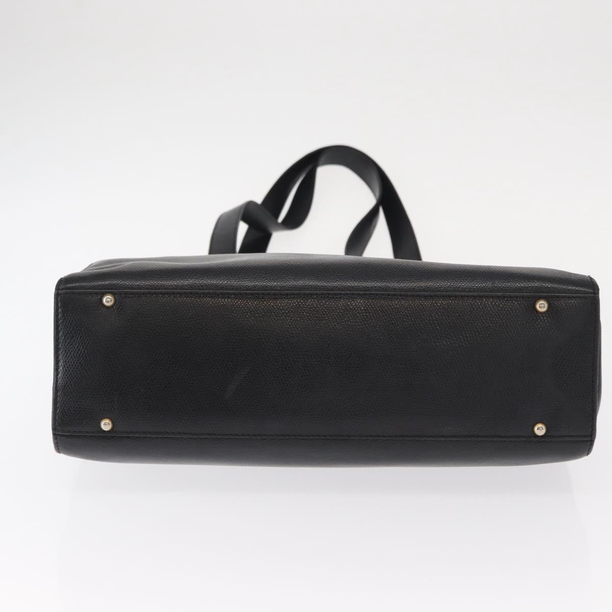 CELINE Tote Bag Leather Black Gold Auth bs31390