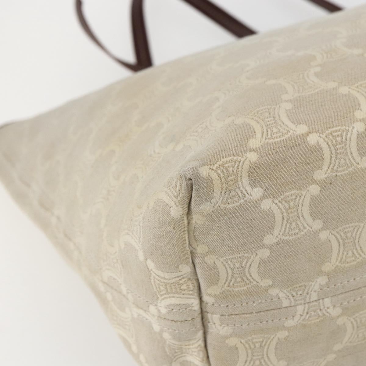 CELINE Triomphe Tote Bag Canvas Beige Auth bs31391