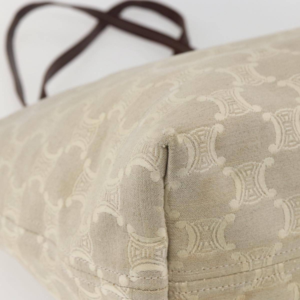 CELINE Triomphe Tote Bag Canvas Beige Auth bs31391