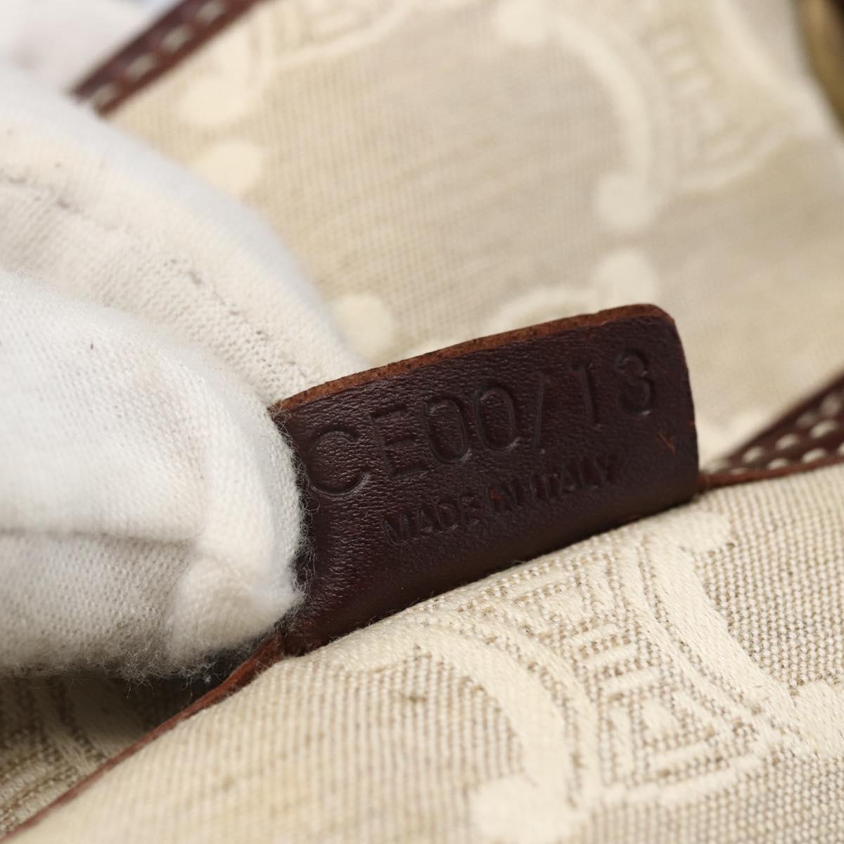 CELINE Triomphe Tote Bag Canvas Beige Auth bs31391