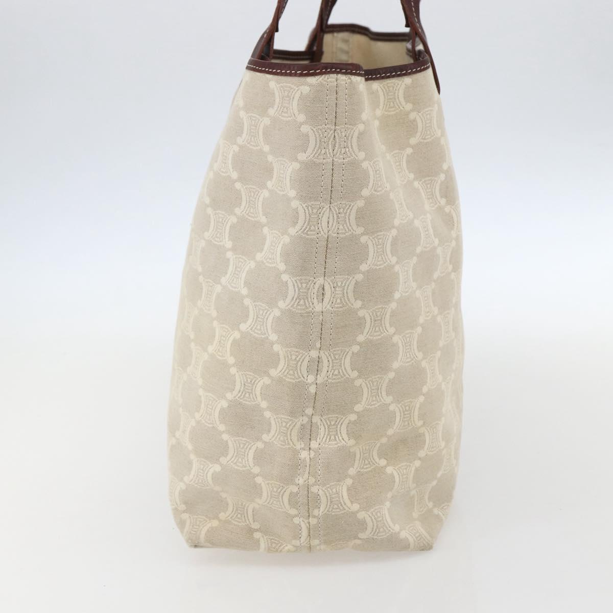 CELINE Triomphe Tote Bag Canvas Beige Auth bs31391