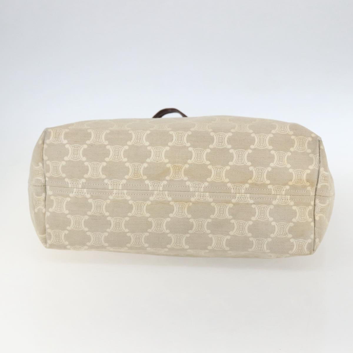 CELINE Triomphe Tote Bag Canvas Beige Auth bs31391