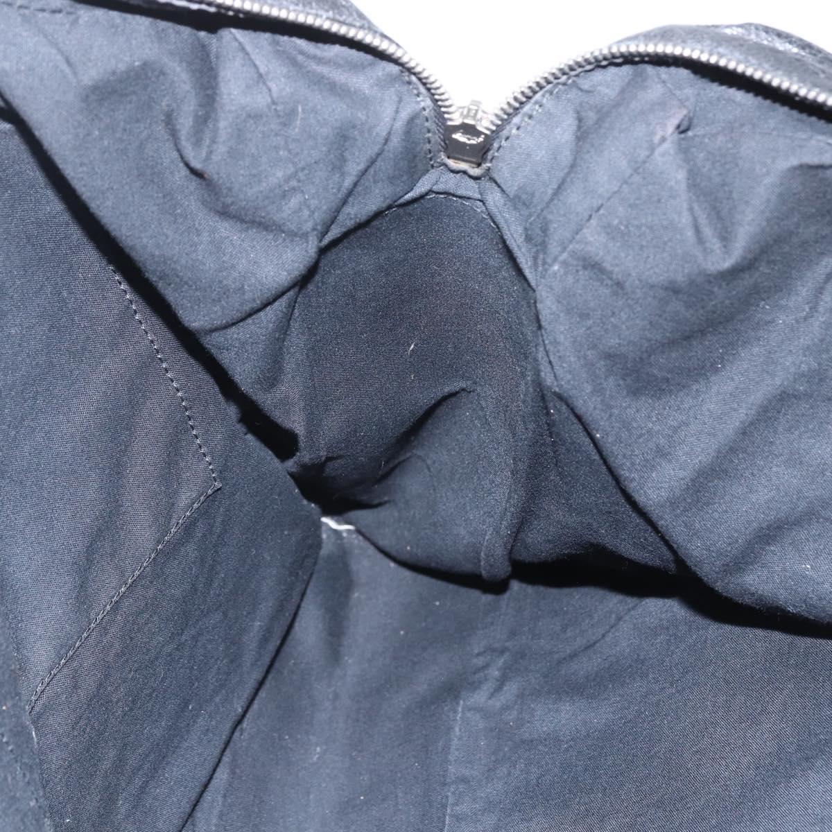 BALENCIAGA Business Bag Leather Black Silver Auth bs31393