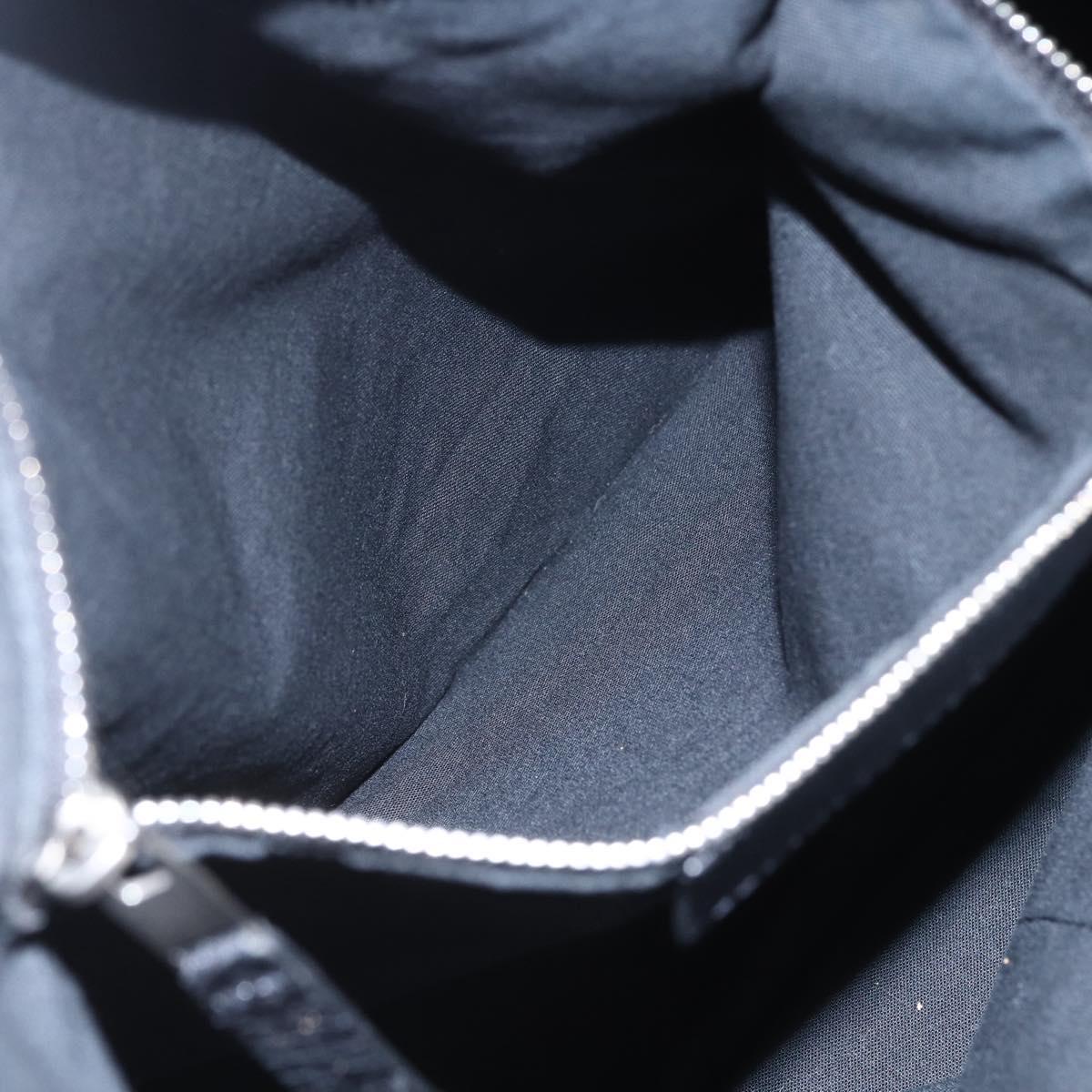 BALENCIAGA Business Bag Leather Black Silver Auth bs31393