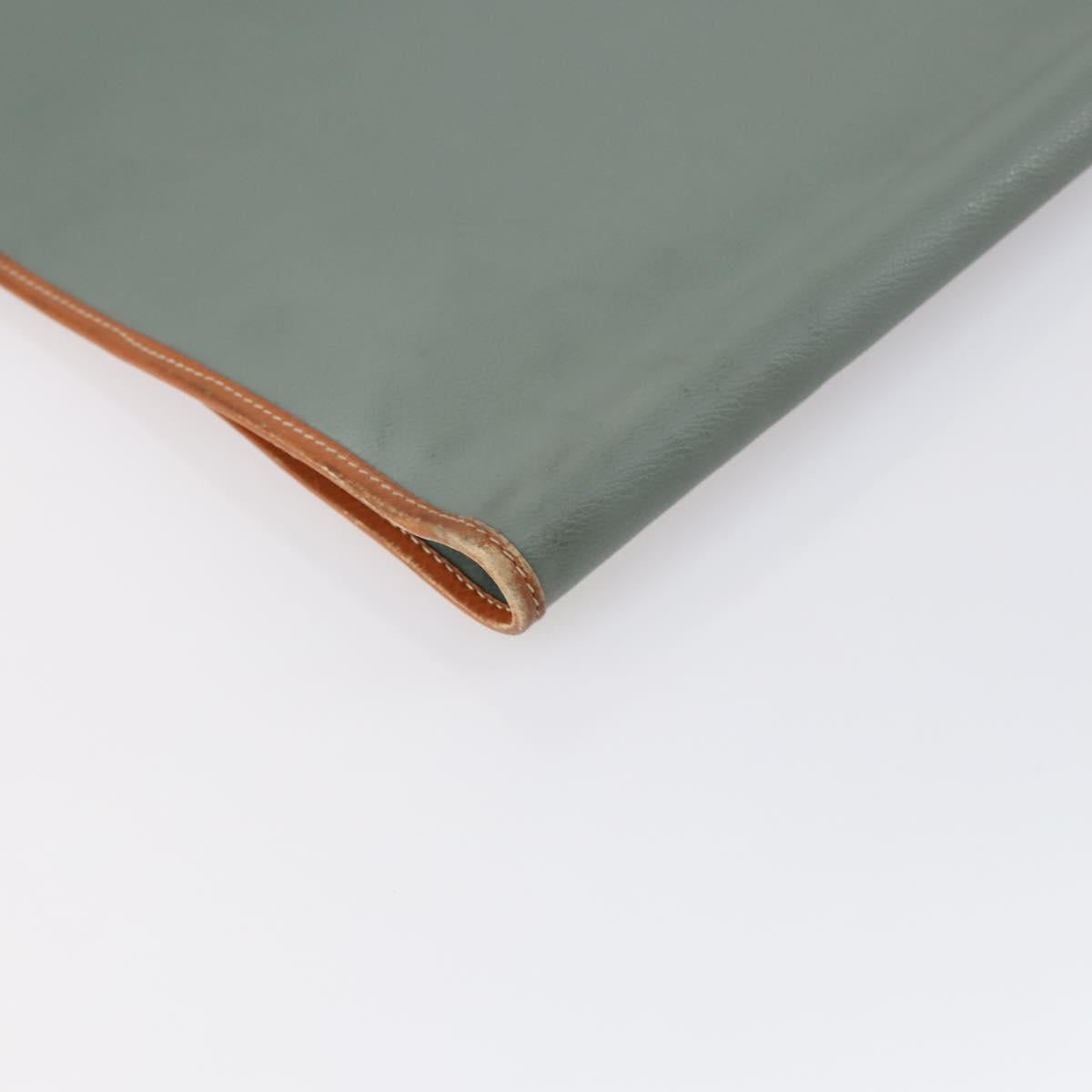 VALENTINO Garment Cover Leather Green Gold Auth bs31394