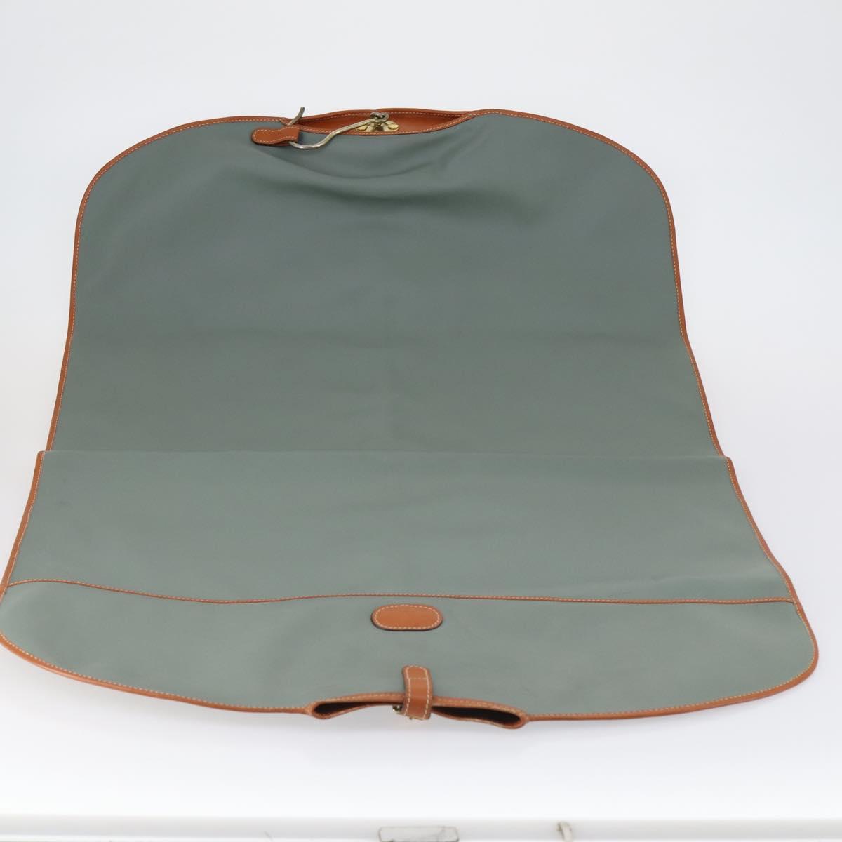 VALENTINO Garment Cover Leather Green Gold Auth bs31394