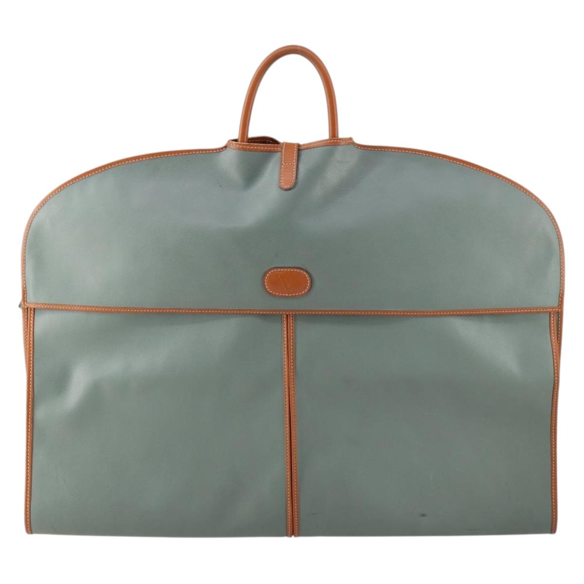 VALENTINO Garment Cover Leather Green Gold Auth bs31394
