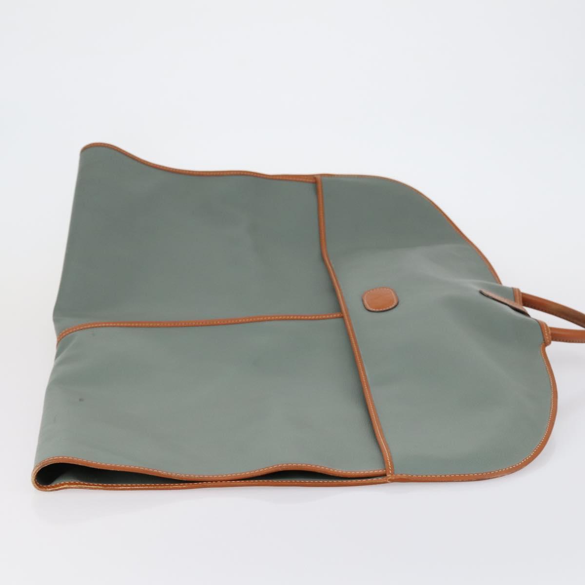 VALENTINO Garment Cover Leather Green Gold Auth bs31394