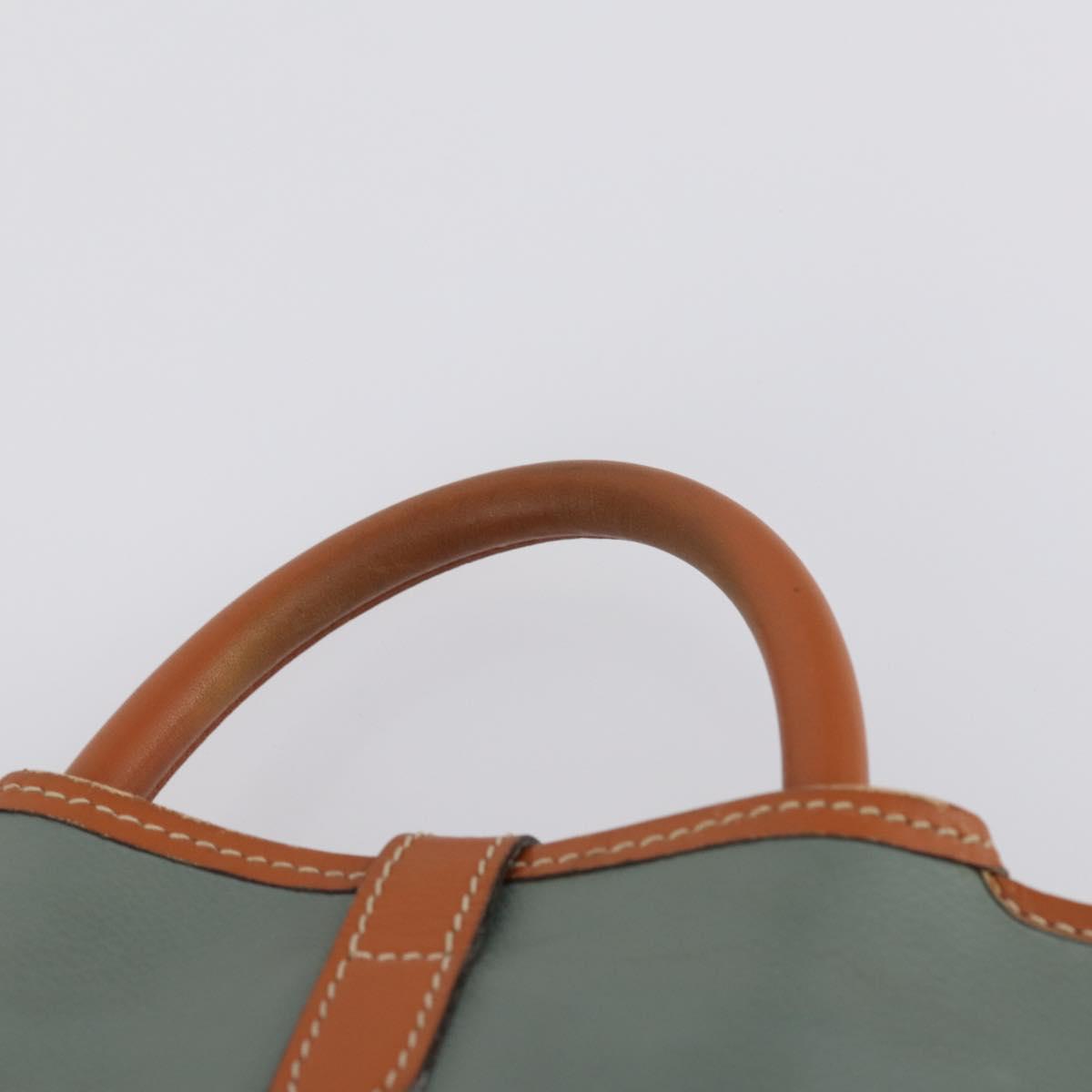VALENTINO Garment Cover Leather Green Gold Auth bs31394
