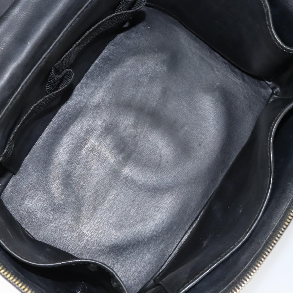 CHANEL Matelasse Vanity Pouch Enamel Black Gold CC Auth bs31398