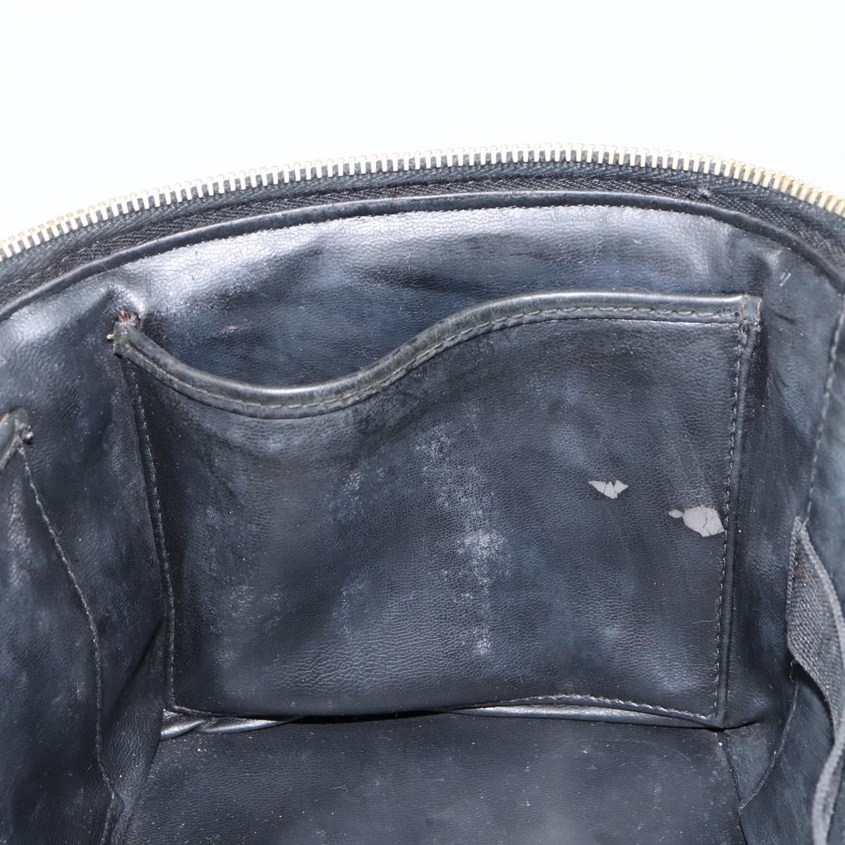 CHANEL Matelasse Vanity Pouch Enamel Black Gold CC Auth bs31398