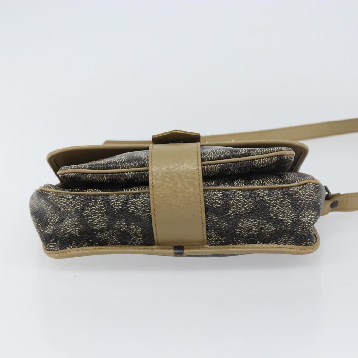 SAINT LAURENT Shoulder Bag PVC Leather Beige Auth bs31402