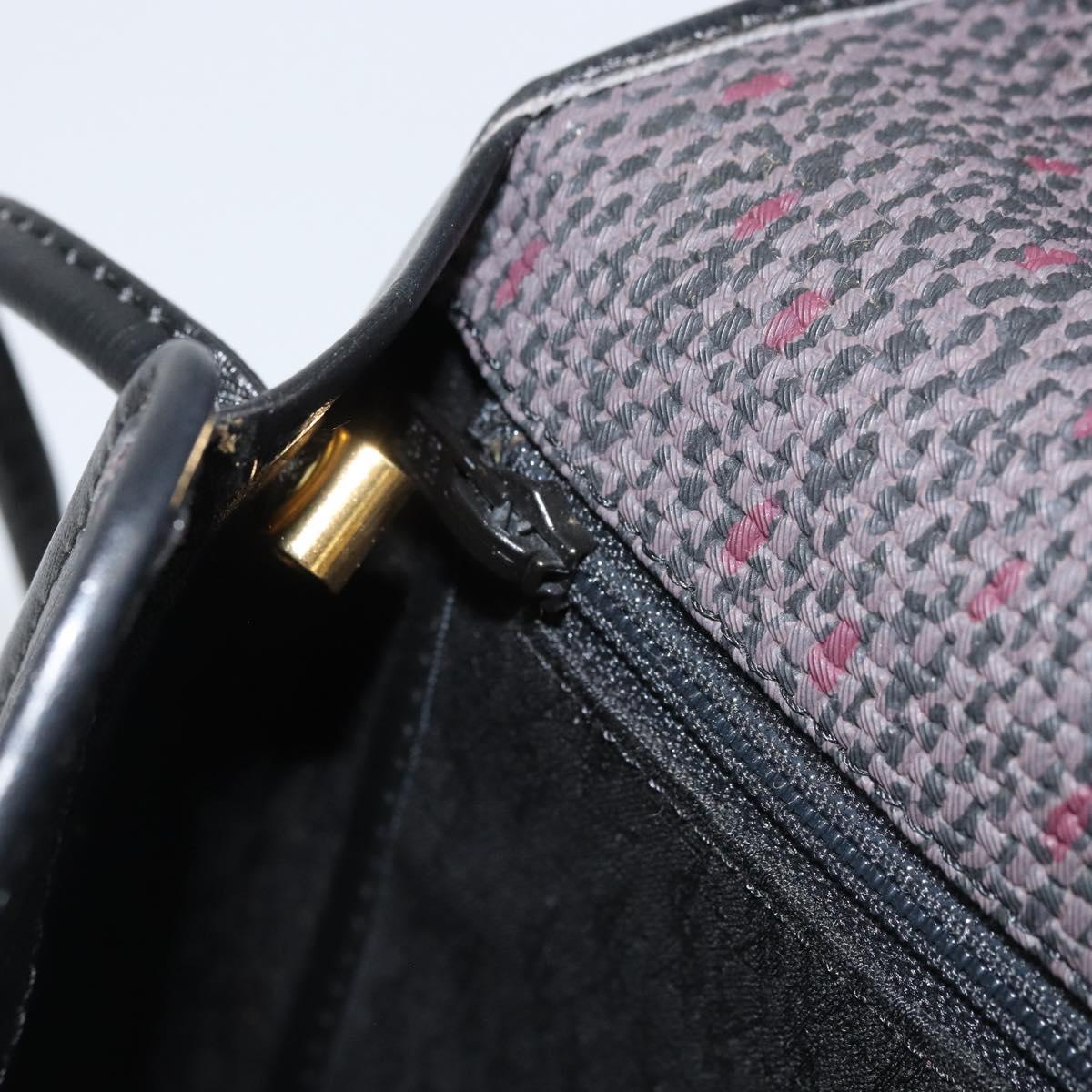 SAINT LAURENT Shoulder Bag PVC Leather Gray Gold Auth bs31403