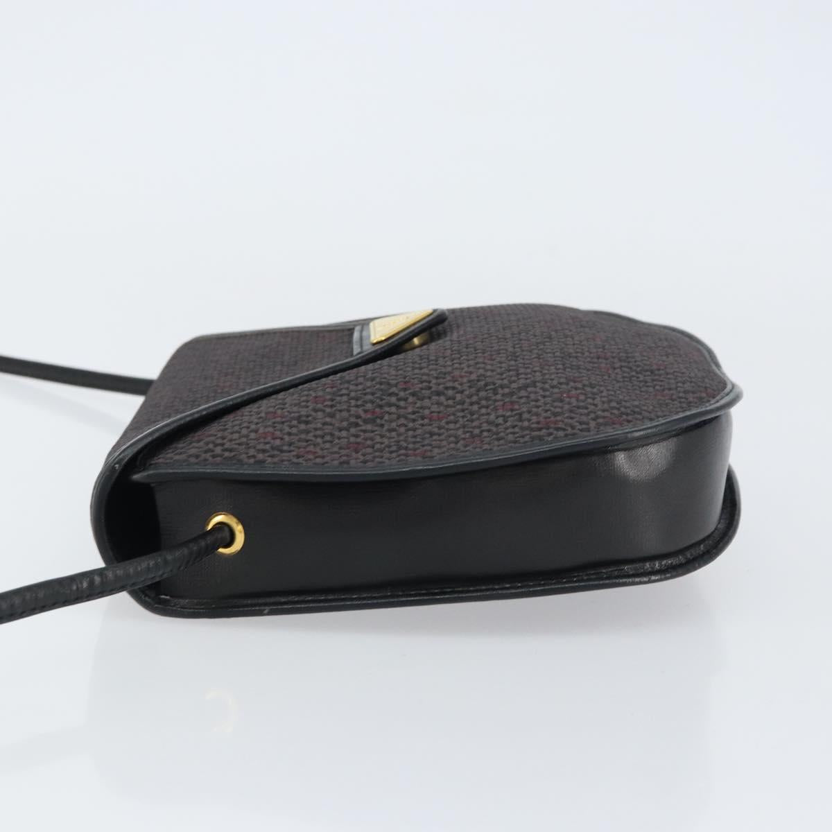 SAINT LAURENT Shoulder Bag PVC Leather Gray Gold Auth bs31403