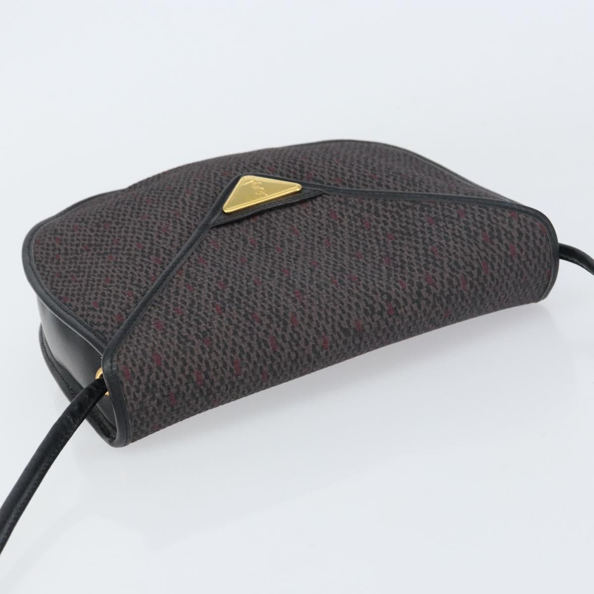 SAINT LAURENT Shoulder Bag PVC Leather Gray Gold Auth bs31403