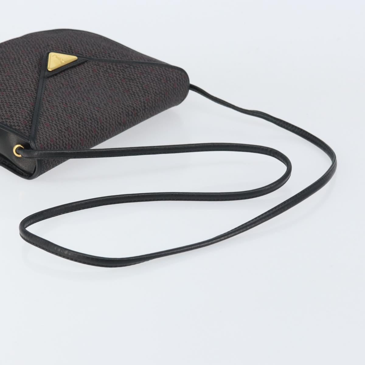 SAINT LAURENT Shoulder Bag PVC Leather Gray Gold Auth bs31403