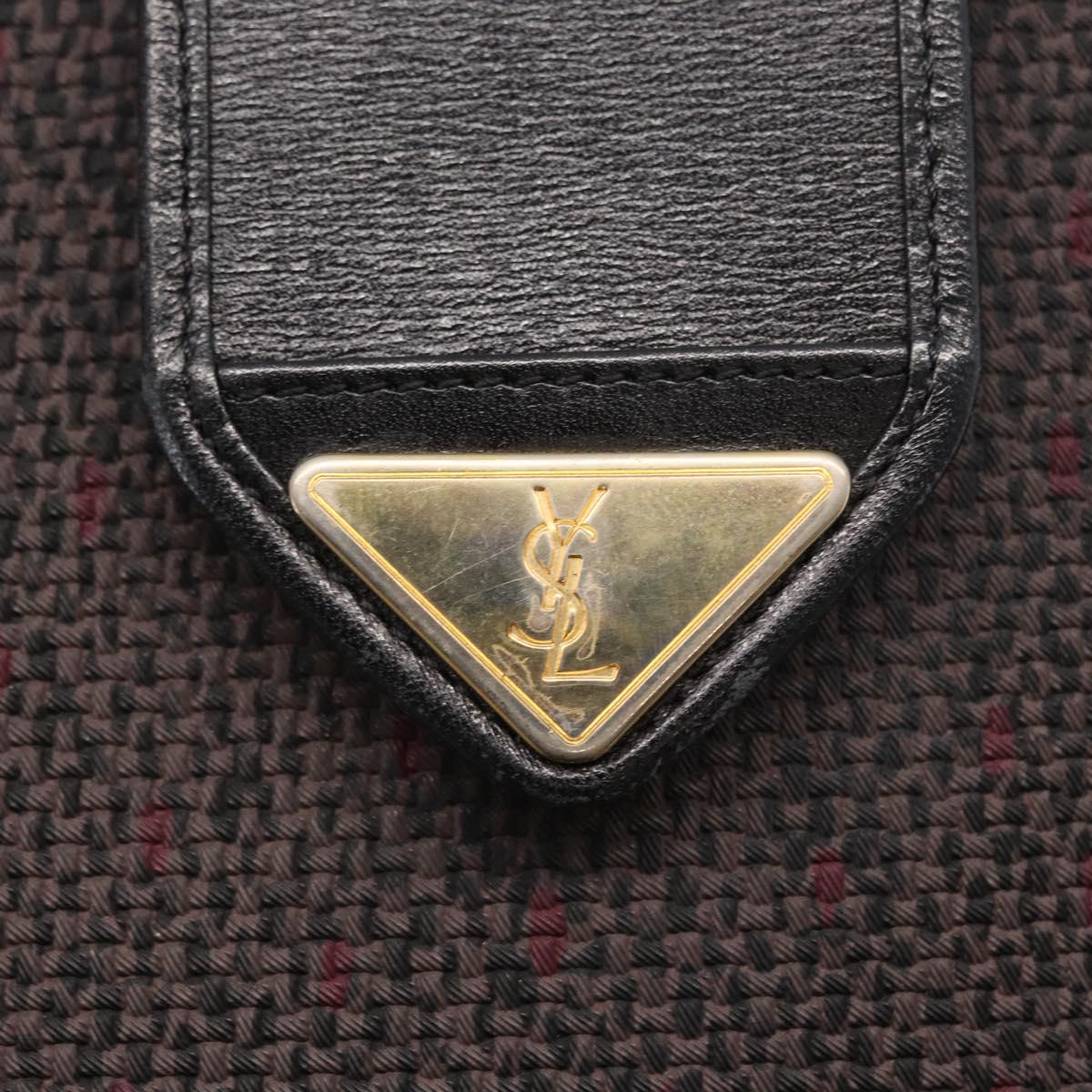 SAINT LAURENT Shoulder Bag PVC Leather Gray Gold Auth bs31404