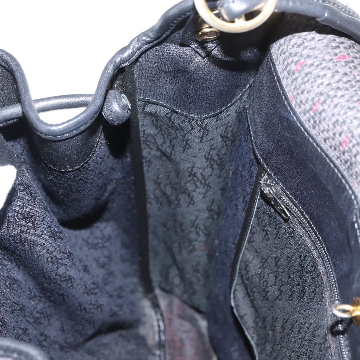 SAINT LAURENT Shoulder Bag PVC Leather Gray Gold Auth bs31404