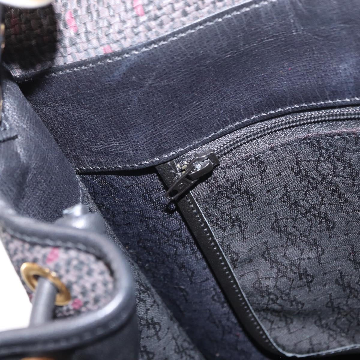 SAINT LAURENT Shoulder Bag PVC Leather Gray Gold Auth bs31404