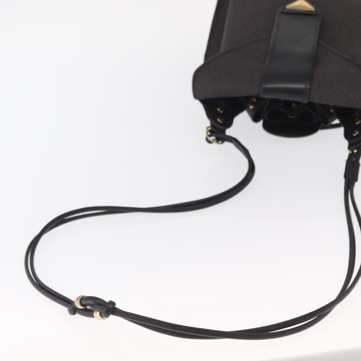 SAINT LAURENT Shoulder Bag PVC Leather Gray Gold Auth bs31404