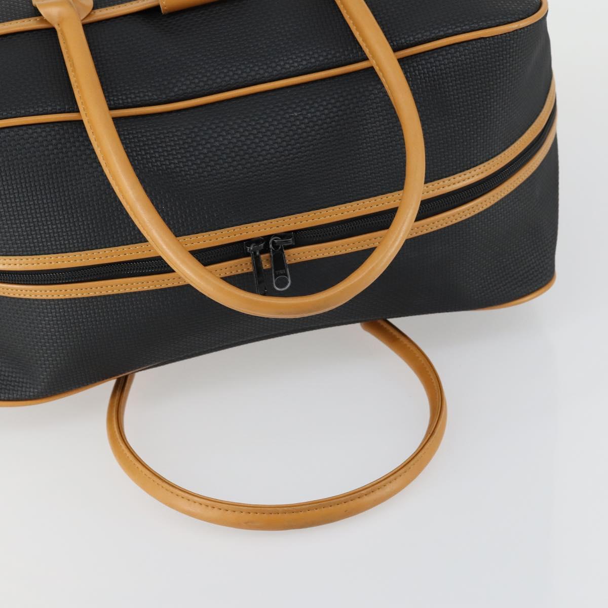 SAINT LAURENT Boston Bag PVC Leather Black Brown Auth bs31405