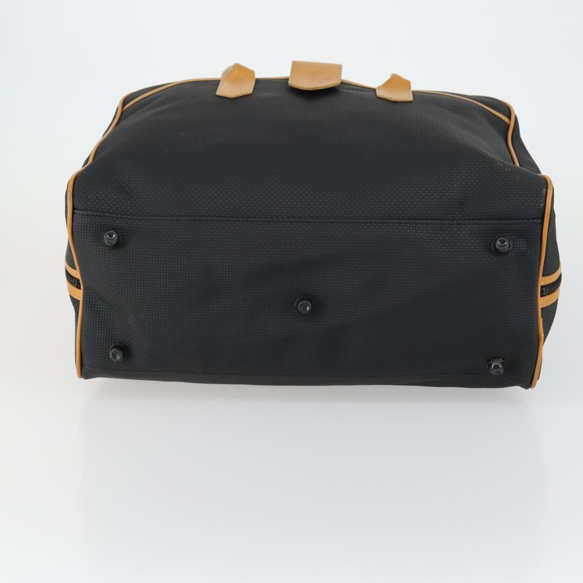 SAINT LAURENT Boston Bag PVC Leather Black Brown Auth bs31406
