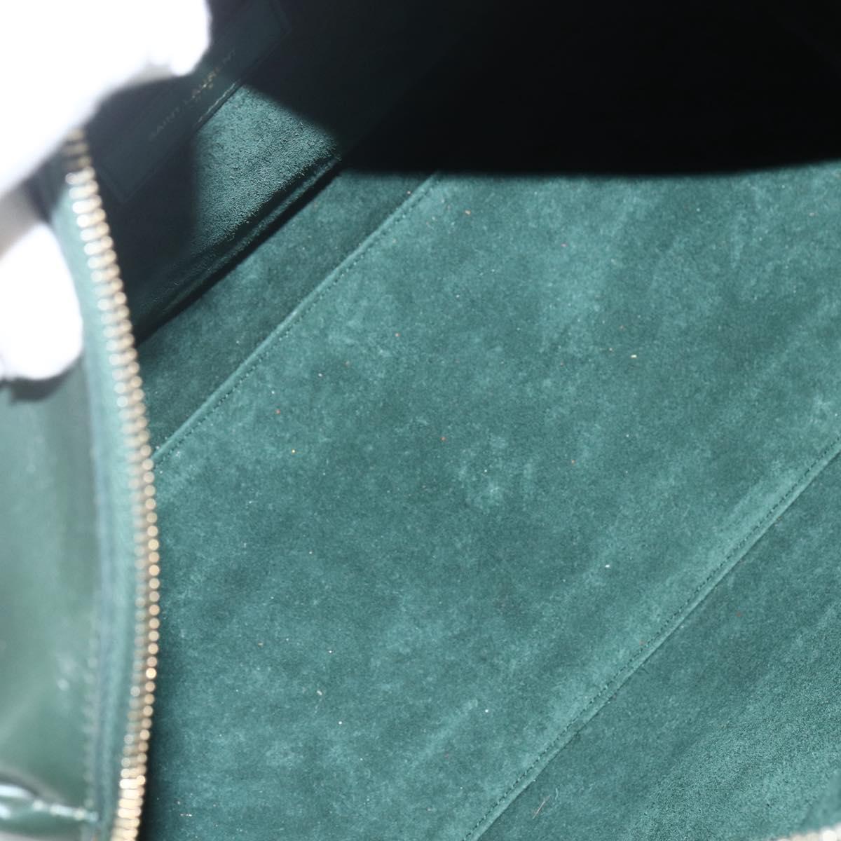 SAINT LAURENT Baby Duffel Hand Bag Leather Green Gold 322049 Auth bs31407