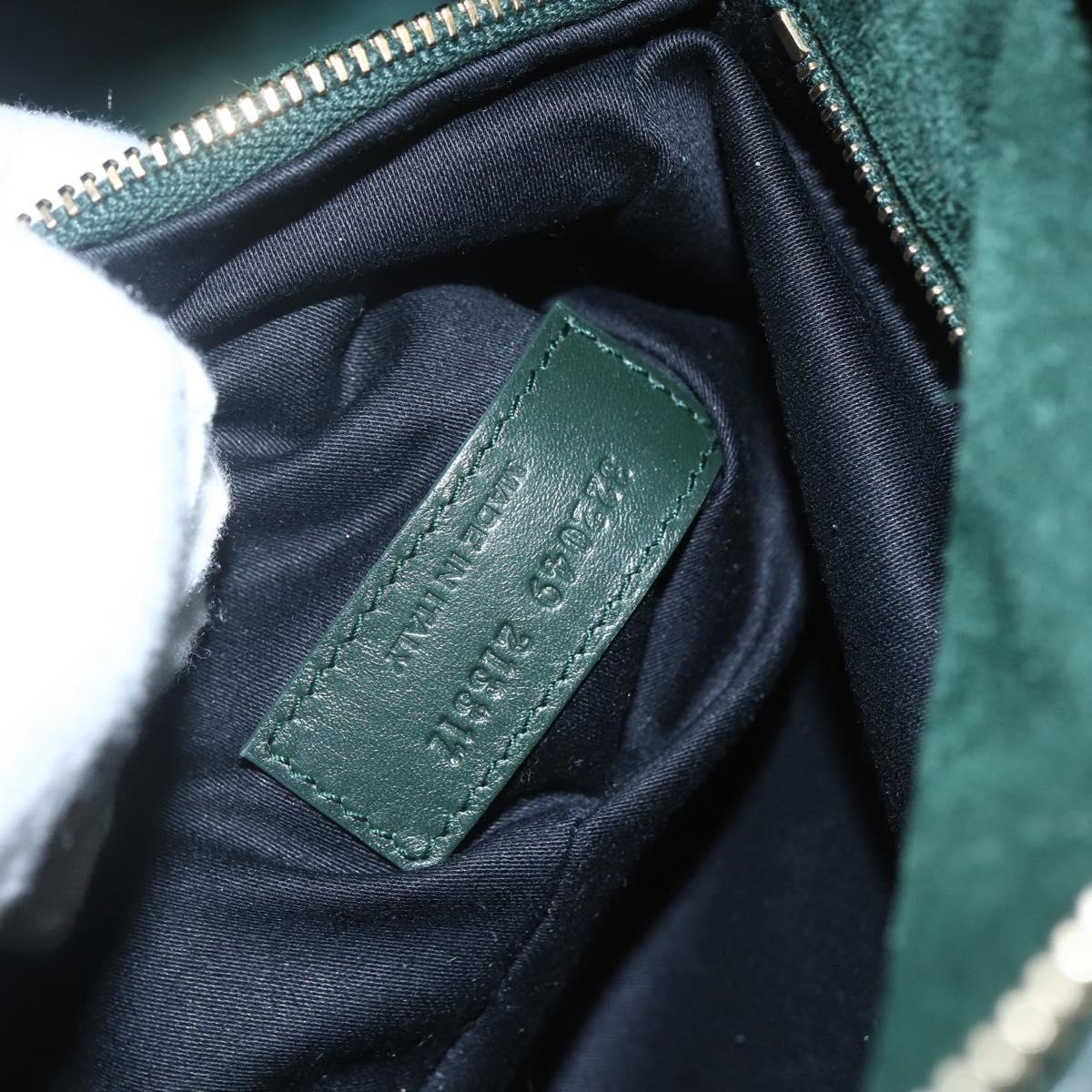 SAINT LAURENT Baby Duffel Hand Bag Leather Green Gold 322049 Auth bs31407