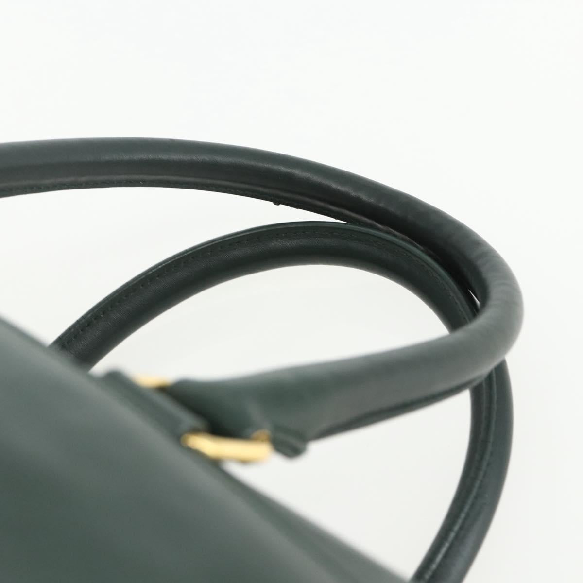 SAINT LAURENT Baby Duffel Hand Bag Leather Green Gold 322049 Auth bs31407