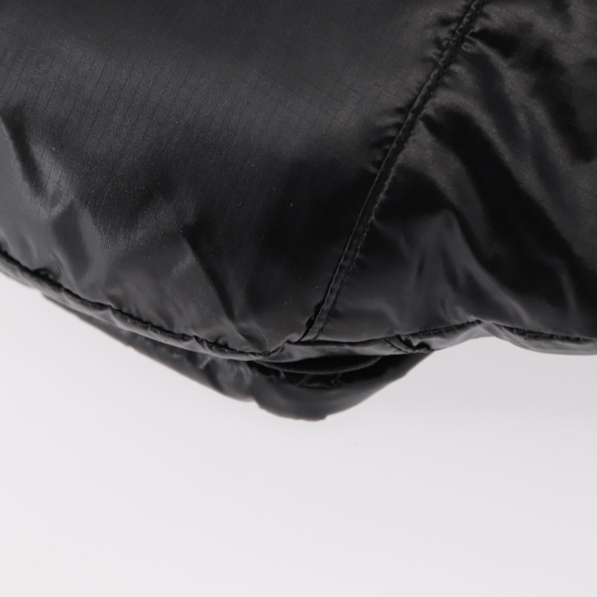 SAINT LAURENT Waist Bag Nylon Black White Auth bs31408