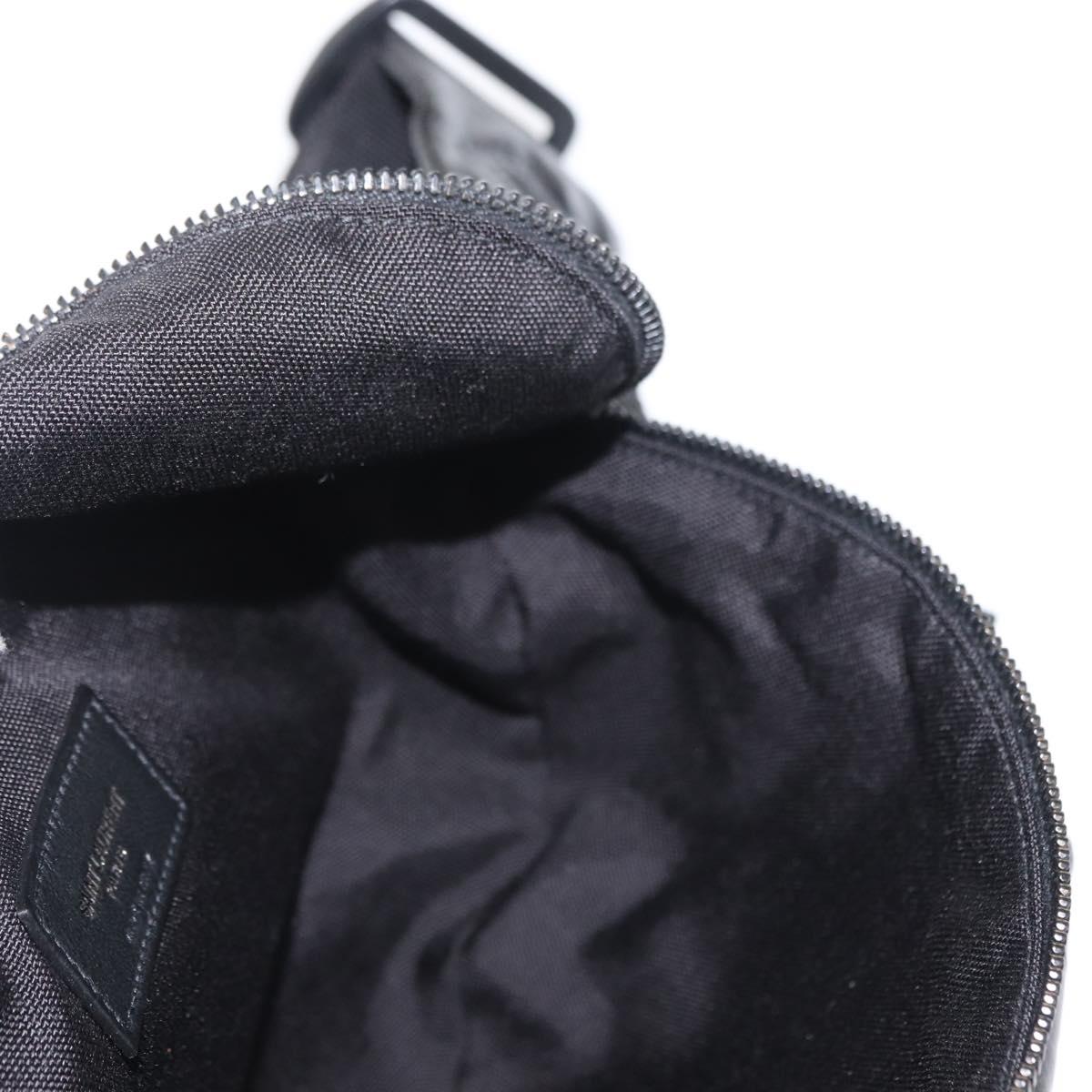 SAINT LAURENT Waist Bag Nylon Black White Auth bs31408
