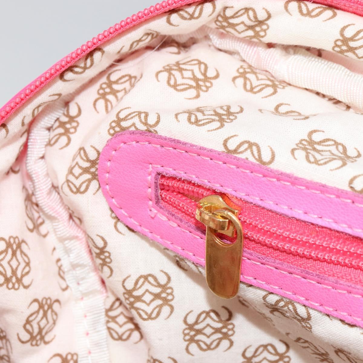 LOEWE Amazona 30 Tote Bag Nylon Leather Pink Gold Auth bs31409