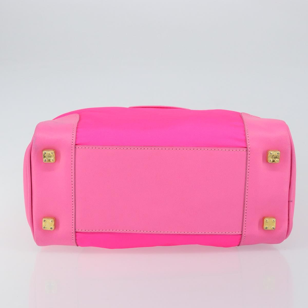 LOEWE Amazona 30 Tote Bag Nylon Leather Pink Gold Auth bs31409