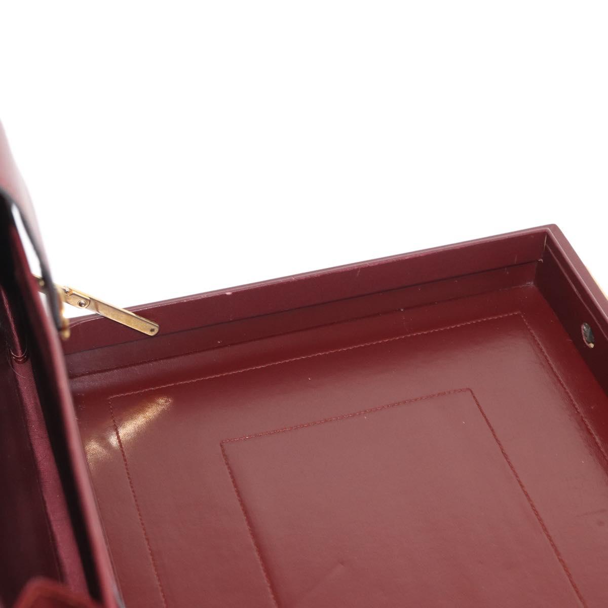 CARTIER Must Line Attache Case Leather Bordeaux Gold Auth bs31413