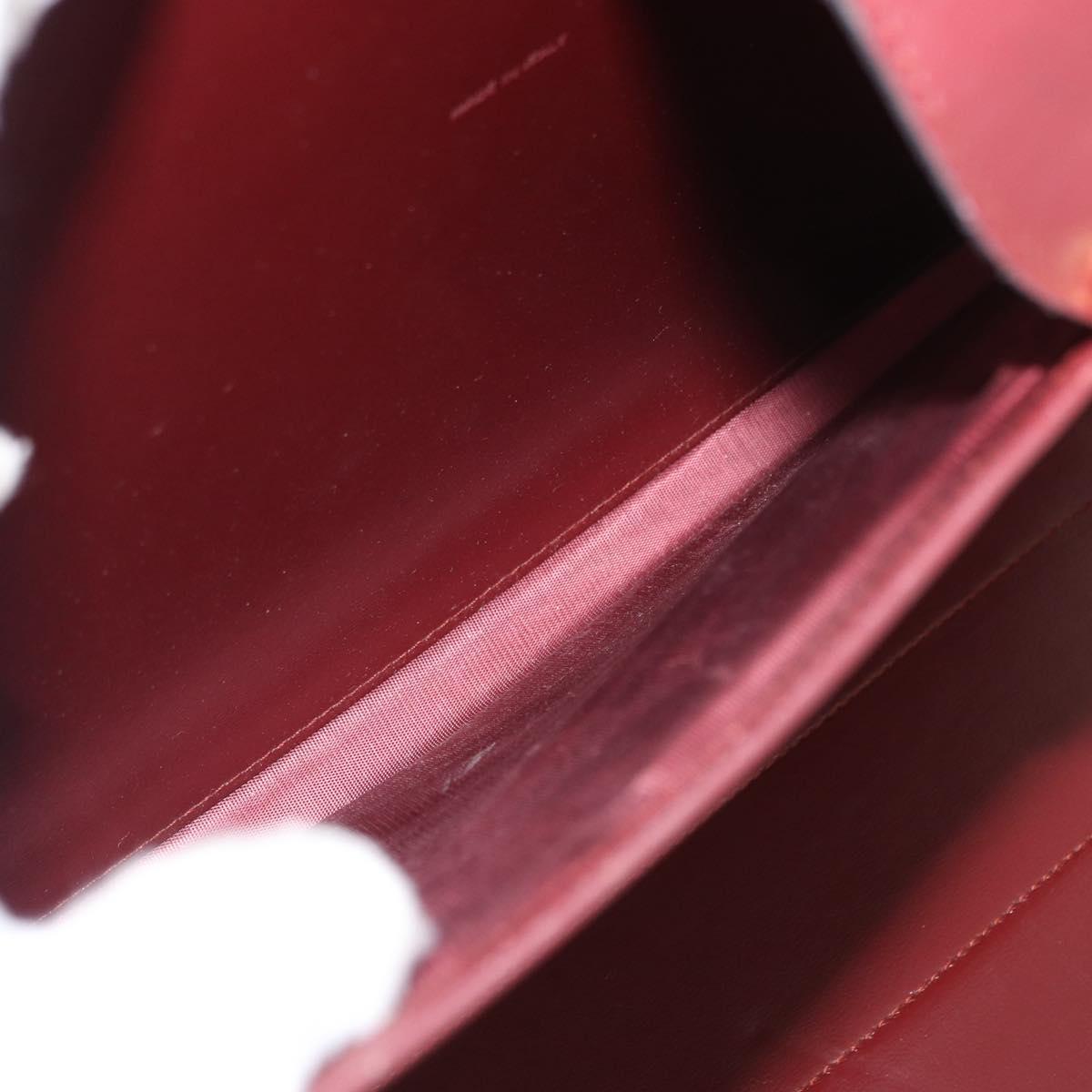 CARTIER Must Line Attache Case Leather Bordeaux Gold Auth bs31413